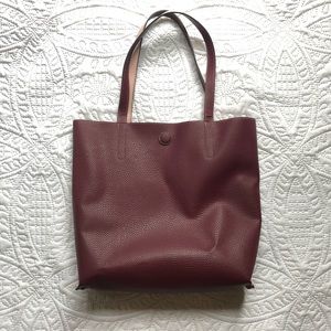 Reversible pleather tote bag